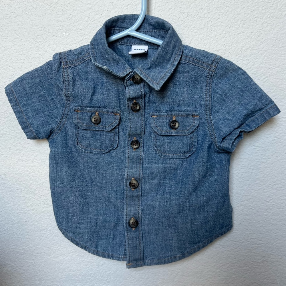 Old Navy denim baby button down 0-3 months